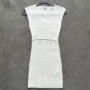 Wilfred Cut-Out Knit Mini Dress in White (Small)